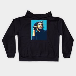 J Cole wpap pop art Kids Hoodie